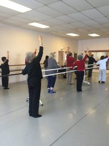 Dancers in Dance for PD at the barre